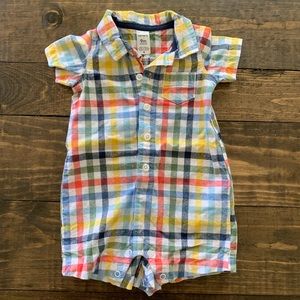 Colorful one-piece with collar